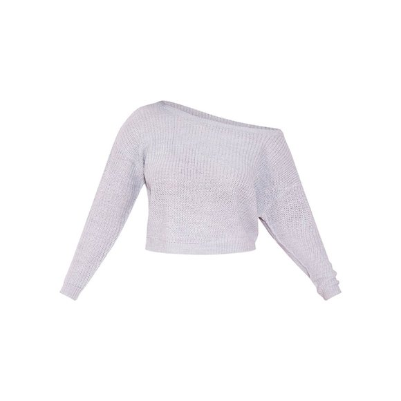 Shoulder Knitted Cropped Sweater | Poshmark